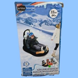Wham-O Snow Boogie Child Inflatable Sled 33" Black Orange Penguin